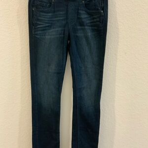 Spanx Signature Straight Side Zip Jeans Dark Wash Size 28